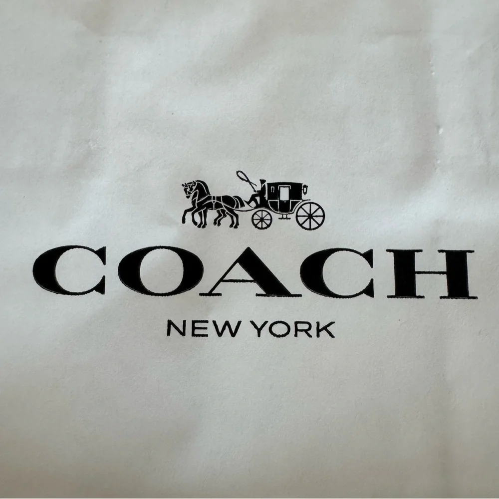 Coach white paper shopping or gift bag. Black Logo. White Rope Handles 10x8x4.5